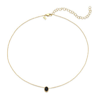 Melano Friends Ketting Oval Goudkleurig Swarovski Black