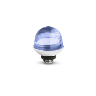 Melano Twisted Bulb Steentje Zilverkleurig Aquamarine