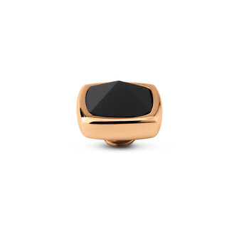 Melano Vivid stone Boxy Cz Rose Goldplated Black