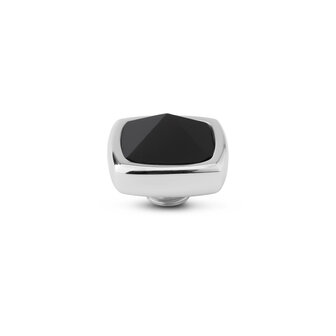 Melano Vivid steentje Boxy Cz Zilverkleurig Black