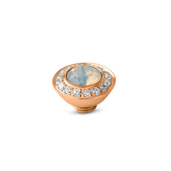 Melano Vivid stone Radiant Rose Goldplated White opal