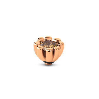 Melano Twisted Stein Rose Goldfarben Huggie Cz Champagne