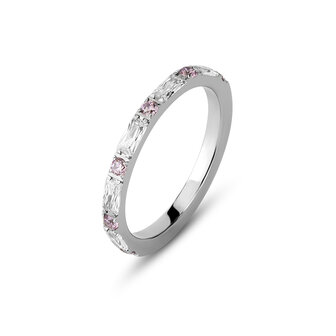 Melano Friends Ava Ring Zilverkleurig CZ Pink