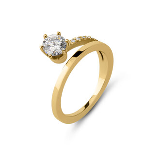 Melano Twisted Tami Ring Goudkleurig Cz Champagne