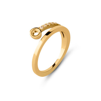 Melano Twisted Tami Ring Goudkleurig Cz Champagne