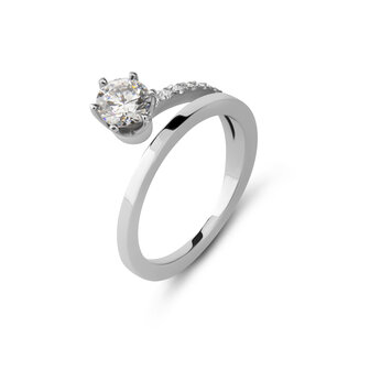 Melano Twisted Tami Ring Silver coloured Cz Champagne