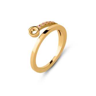 Melano Twisted Tami Ring Gold coloured Cz Rhodolite