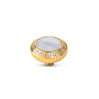 Melano Vivid Stone Party Gold plated White Opal