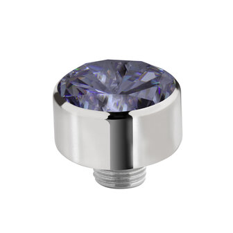 Melano Sturdy Steentje Cz Lavender 12mm Zilverkleurig