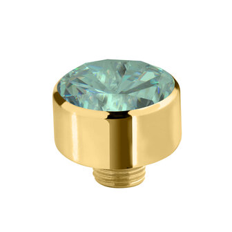 Melano Sturdy Steentje Cz 12mm Goudkleurig Turquoise