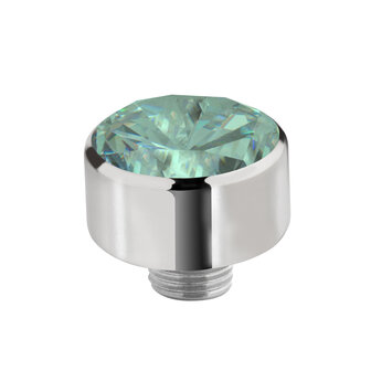 Melano Sturdy Steentje Cz 6mm Zilverkleurig Turquoise