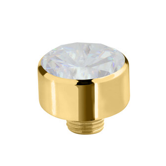 Melano Sturdy Steentje Cz 10mm Goudkleurig Moonstone