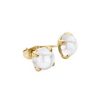 MelanO Friends Oorstekers  Adele Edelstaal Goud 8mm Zirkonia White