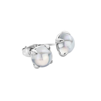 MelanO Friends Oorstekers Edelstaal Zilver 8mm Zirkonia Moonstone