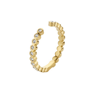 Melano Twisted Ring Tina Stainless Steel Gold-coloured Zirkonia Crystal