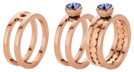 Melano Twisted Ring Tina Edelstaal Rose Goudkleurig