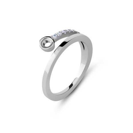 Melano Twisted Tami Ring Silver coloured Cz Aquamarine