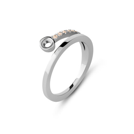 Melano Twisted Tami Ring Zilverkleurig Cz Champagne