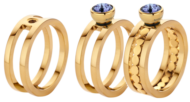 Melano Twisted Ring Tina Stainless Steel Gold-coloured Zirkonia Crystal