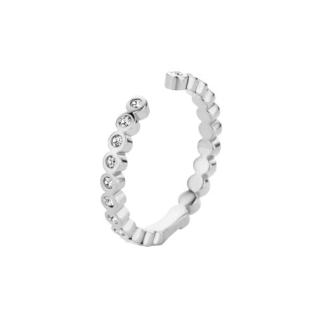 Melano Twisted Ring Tina Edelstaal Zilverkleurig Zirkonia Crystal