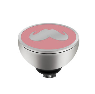 MelanO Twisted Girls Setting Edelstaal Zilver Mr. Moustache Pink