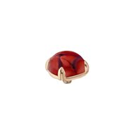 Melano Twisted Bold Meddy Edelstaal Rose Goudkleurig Zirkonia Dark Red 8mm 