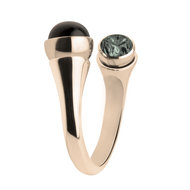 Melano Twisted Curved Ring Stainless Steel Rose Gold-coloured