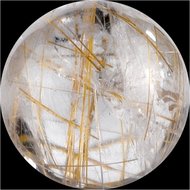 Melano GEM Stone Ball Rutilated Quartz Gold